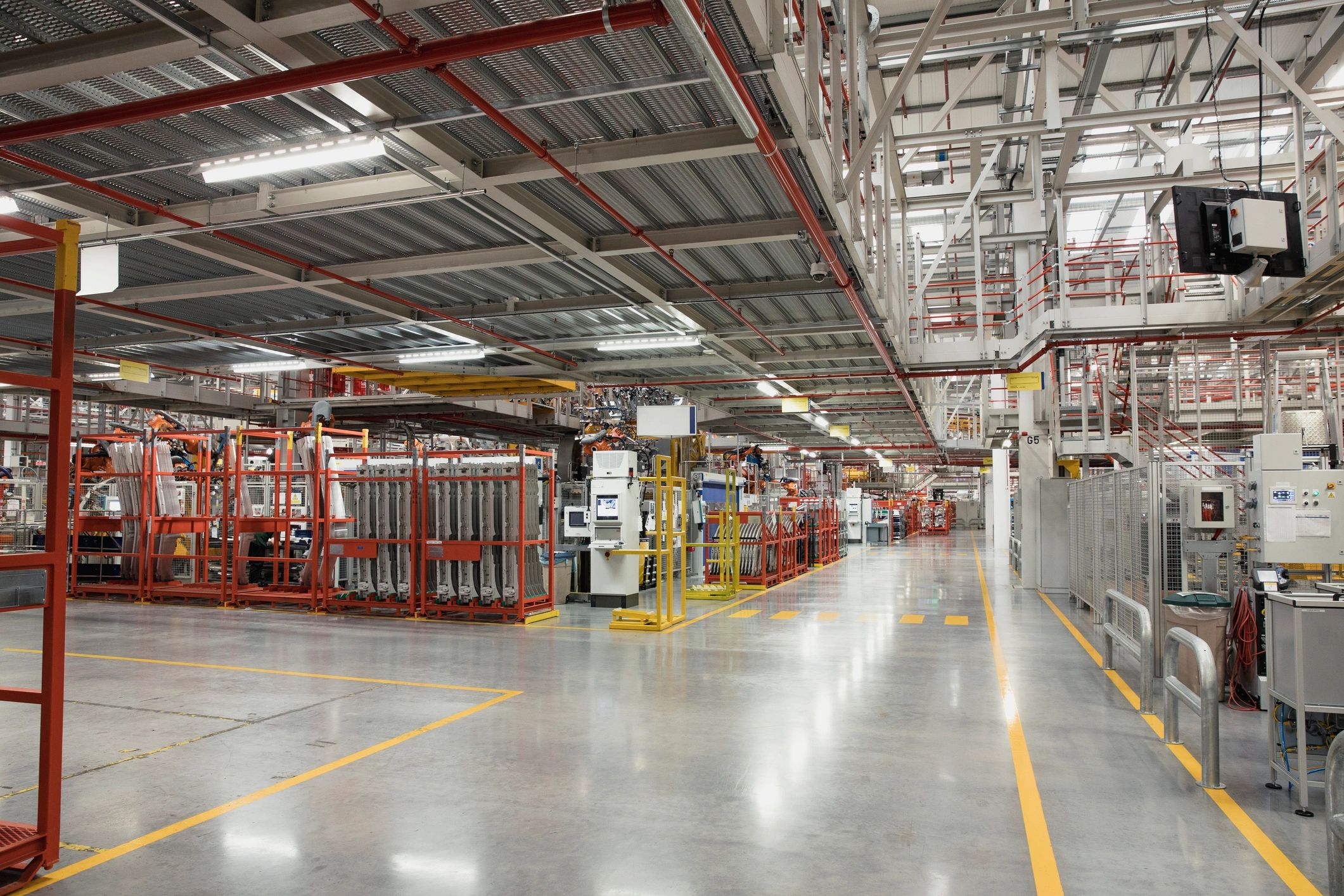 CNC machining shop interior with equipment